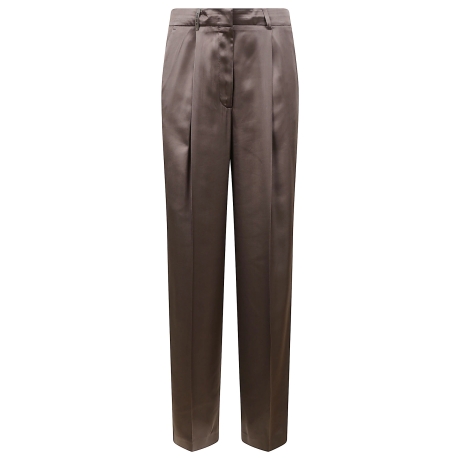 Peserico pantalone donna in raso di viscosa marrone