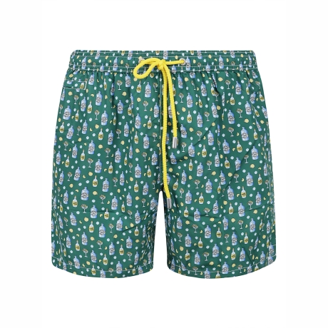 Saint Barth costume uomo leggero con tasche con fantasia verde