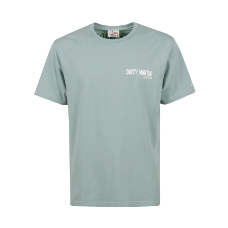 Saint Barth t-shirt uomo con maxi stampa dirty martini in cotone verde acqua