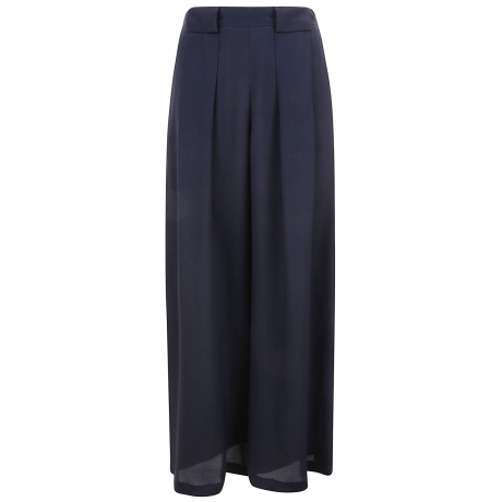 Momoni pantalone donna in acetato e seta blu