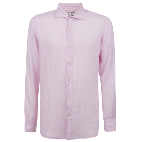 Saint Barth camicia uomo pamplona in lino rosa