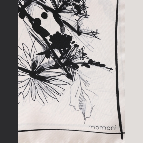 Momoni foulard donna in seta bianco e nero