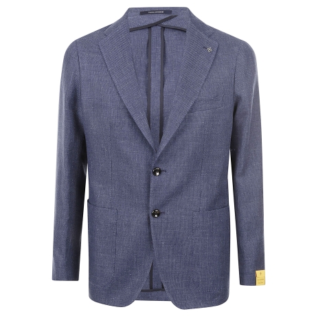 Tagliatore giacca uomo in cotone e lino blu