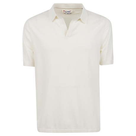 Saint Barth polo uomo sloan senza bottoni in maglia burro