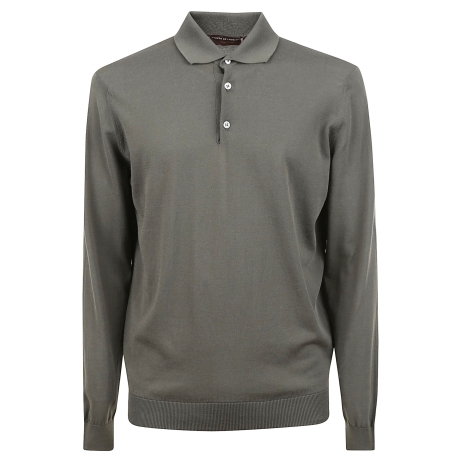 De Laurentiis polo uomo manica lunga in cotone verde
