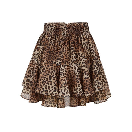 Saint Barth gonna donna eivissa in voile di seta con stampa animalier