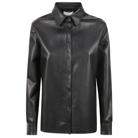 Tagliatore camicia donna in pelle nero