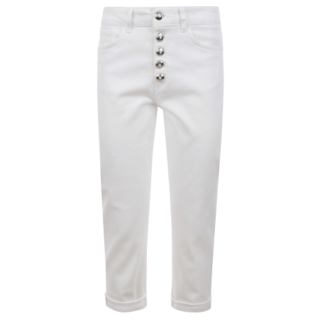 Dondup jeans donna koons in denim di cotone bianco