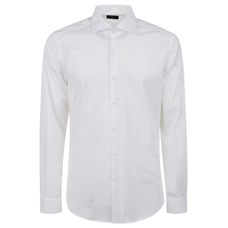 Fay camicia uomo in popeline di cotone bianco