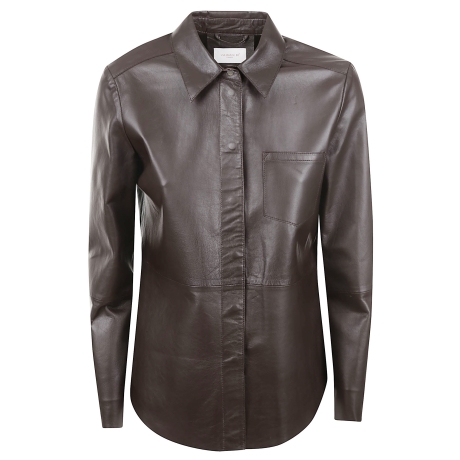 Via Masini 80 camicia donna in pelle marrone
