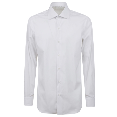 Barba camicia uomo in cotone stretch bianco
