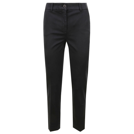 Via Masini 80 pantalone donna in cotone stretch tinto in capo nero