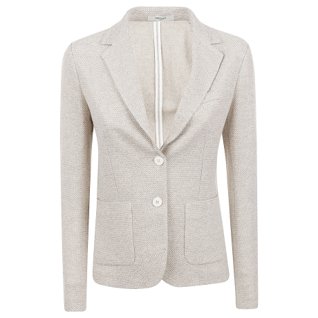 Circolo 1901 giacca donna slim fit in lino e cotone beige