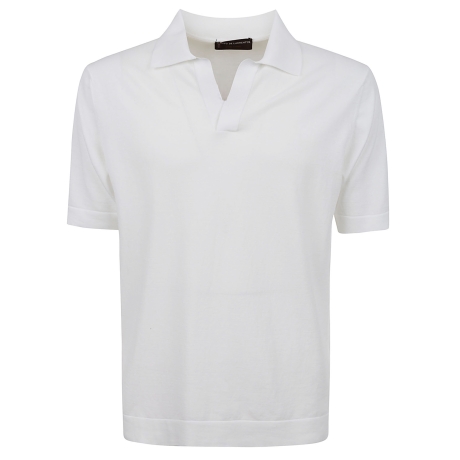 De Laurentiis polo uomo skipper crepe di cotone bianca