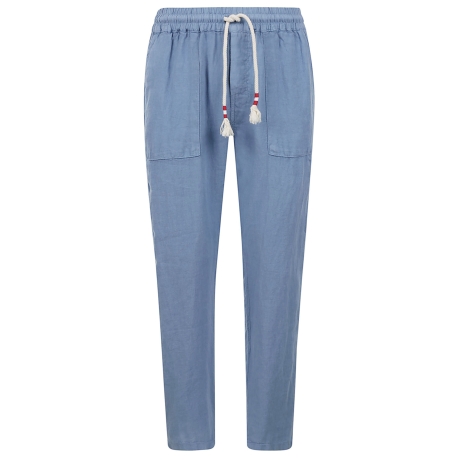 Saint Barth pantaloni uomo calais in lino celeste