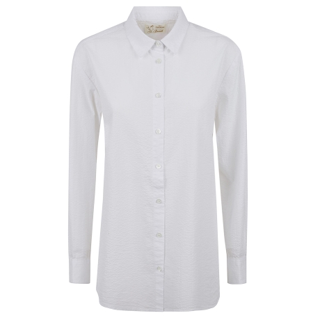 Saint Barth camicia donna in cotone e scritta sul retro bianco