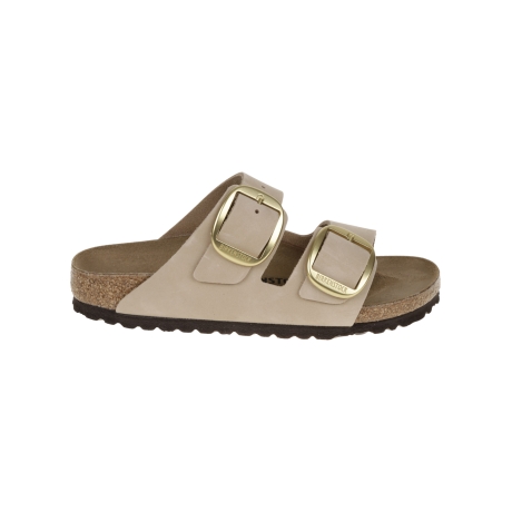 Birkenstock sandali donna arizona doppia fibbia grande in nabuk beige rosato