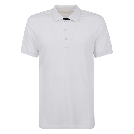 Fay polo uomo in piquet stretch bianco