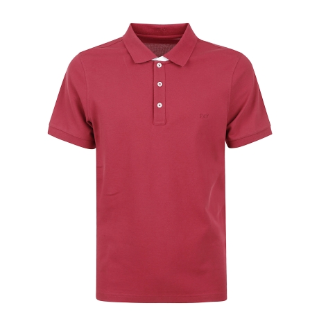 Fay polo uomo in piquet stretch rosso
