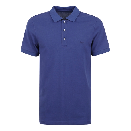 Fay polo uomo in piquet stretch bluette