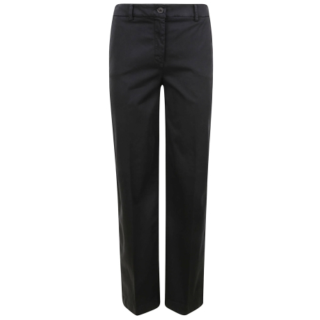 Via Masini 80 pantalone lungo donna in cotone nero