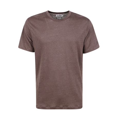 Saint Barth t-shirt uomo ecstasea in puro lino marrone