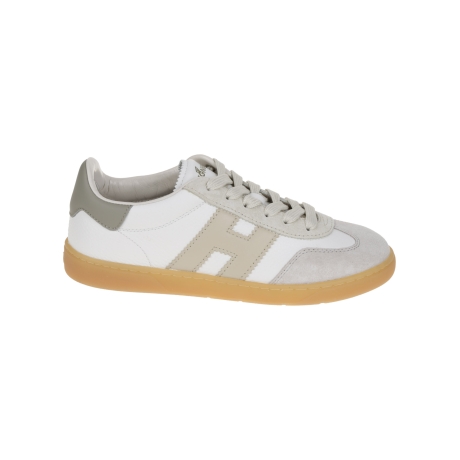 Hogan scarpe donna cool in pelle scamosciata bianca beige verde