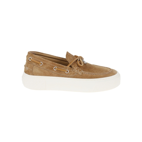 Hogan mocassino donna h705 in camoscio beige