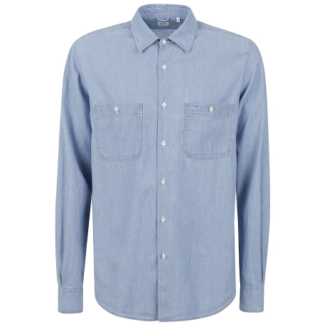 Aspesi camicia uomo in denim chambray due tasche