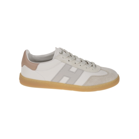 Hogan scarpe donna cool in pelle bianca e scamosciata grigia