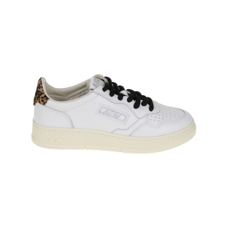 Autry scarpe donna medalist in pelle bianca e back animalier