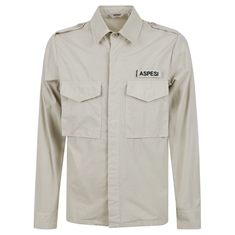 Aspesi overshirt uomo in cotone beige
