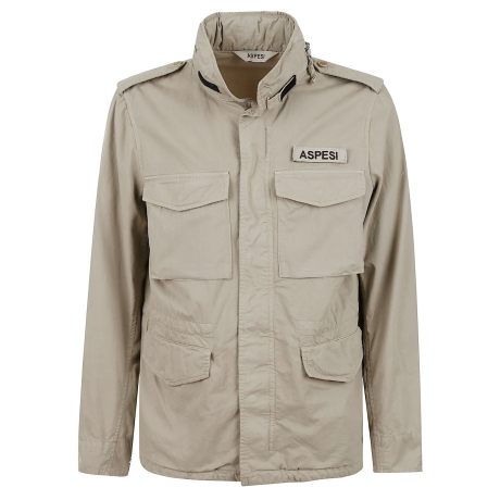 Aspesi giubbotto uomo in gabardina di cotone beige