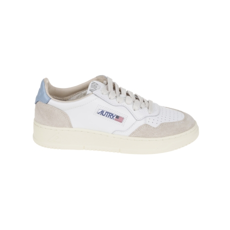 Autry scarpa donna medalist in camoscio e pelle bianca e celeste