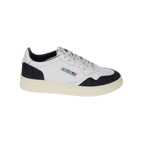 Autry scarpe uomo medalist in pelle bianca e camoscio blu
