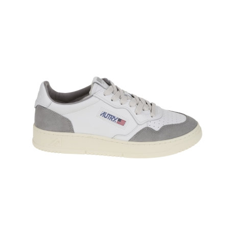 Autry scarpe uomo medalist in pelle bianca e camoscio grigio