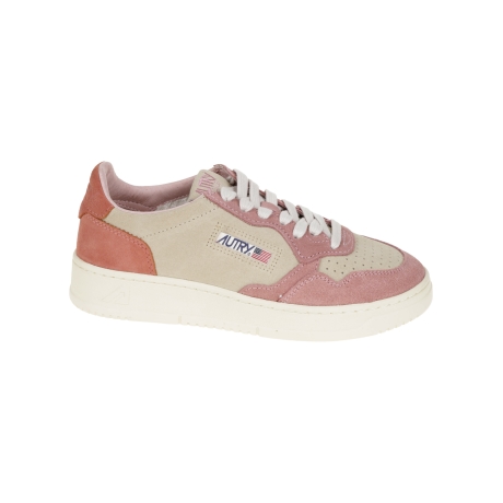 Autry scarpa donna medalist in camoscio rosa beige e rosa scuro