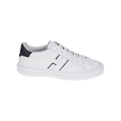 Hogan scarpe uomo rebel in pelle bianca e blu