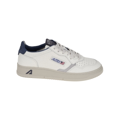 Autry scarpe uomo medalist low elephant in pelle bianca e blu