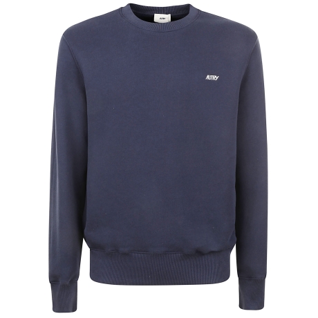 Autry felpa uomo girocollo in cotone blu