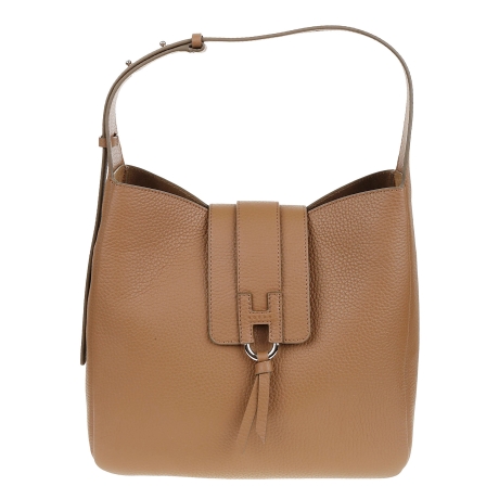 Hogan borsa donna hobo in pelle martellata cuoio