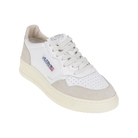Autry scarpe donna medalist in camoscio e pelle bianca e oro