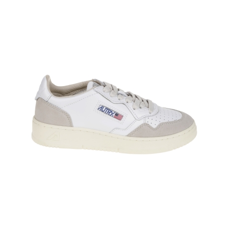 Autry scarpe donna medalist pelle e camoscio bianco