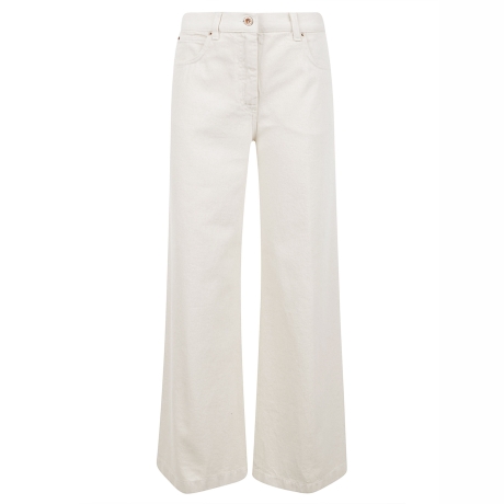 Aspesi pantalone donna wide leg in denim burro