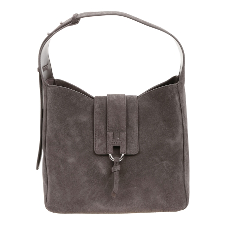 Hogan borsa donna hobo trend in pelle scamosciata marrone