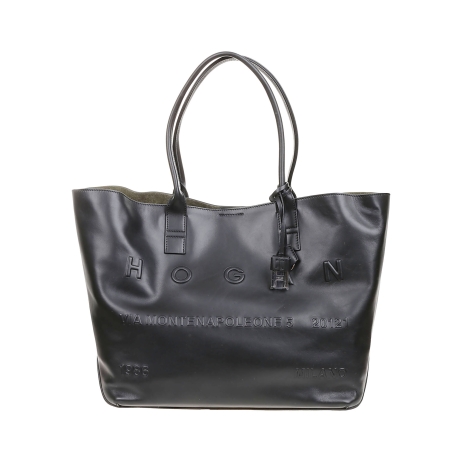 Hogan borsa shopping media donna in pelle nera